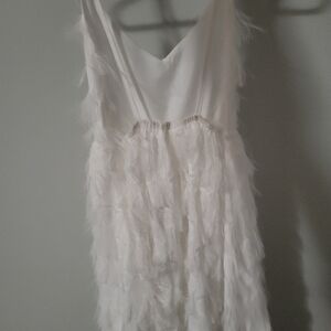 Beautiful girls white, thin strap long dress